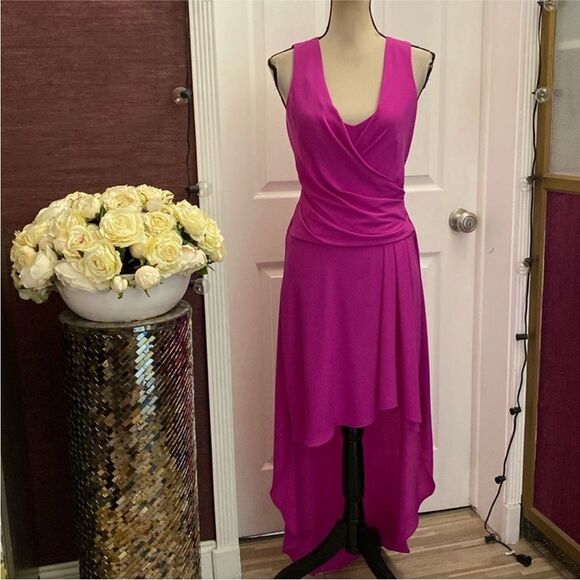 Bcbg Maxazria Elegant Pink Sleeveless high low Dress, US0 - Picture 6 of 12